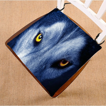 

PHFZK Wildlife Animal Chair Pad Beautiful Eyes of Wolf Seat Cushion Chair Cushion Floor Cushion Two Sides Size 20x20 inches