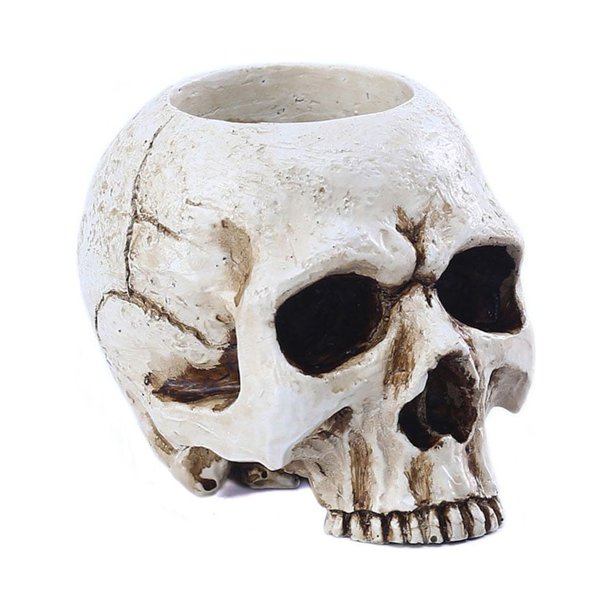 Novedad Calavera Portavelas Atmósfera Fondo Rasgado Calavera Portavelas Ligero Resistente al calor Adornos de escritorio Artesanía