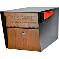 Mail Boss Curbside 7510 Mail Manager Locking Security Mailbox, Black with Wood Grain Powder Coat
