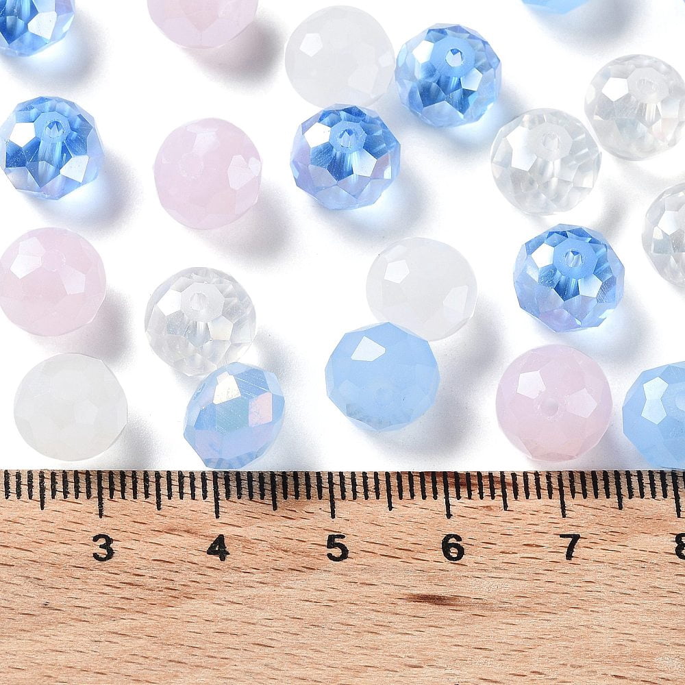 Glass Beads Faceted Rondelle Royal Blue 10x8mm Hole: 1mm about 560pcs/500g