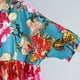 thumbnail image 3 of Más tamaño de las mujeres de la vendimia vestido suelto floral O cuello raglán manga corta holgada d Tomshoo Vestido, 3 of 7