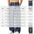 thumbnail image 4 of Mens Joggers Casual Loose Drawstring Elastic Waist Wide Leg Pants Outdoor Sport Cropped Pants with Pockets, 4 of 10