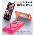thumbnail image 2 of Funda Magnética con Soporte invisible Integrado, Delgada y Fina, para iPhone 12 Pro Max 6.7", Rosa Intenso, 2 of 7