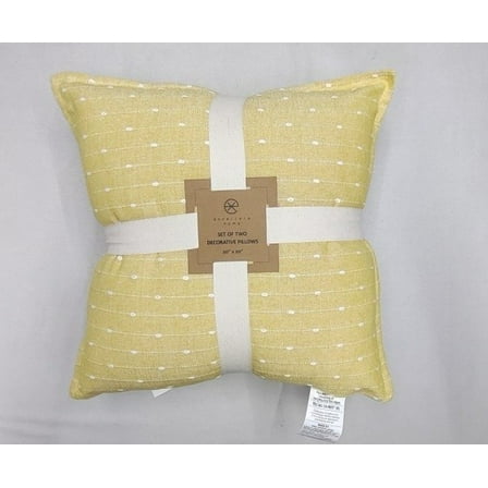 EXCELLERE HOME 20 IN CLIPPED DOT YELLOW PILLOW - 2 PACK