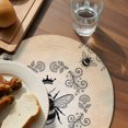 thumbnail image 3 of Vintage Bees Crowns Round 15 Inch Placemats Set of 8, Rustic Leaves Rings Brown Gradient HeatResistant Non Slip Place Mats for Dining Table, Wipeable Braided Kitchen Table Mats for Housewarming, 3 of 9