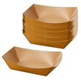 thumbnail image 2 of HILABEE 100Pcs Disposable Serving Basket Kraft Paper Food Trays, Recyclable Paper Food Boats for Hot Dog Popcorn Taco Fruit Salad BBQ , 21.8cmx14.8cmx6.1cm, 2 of 8