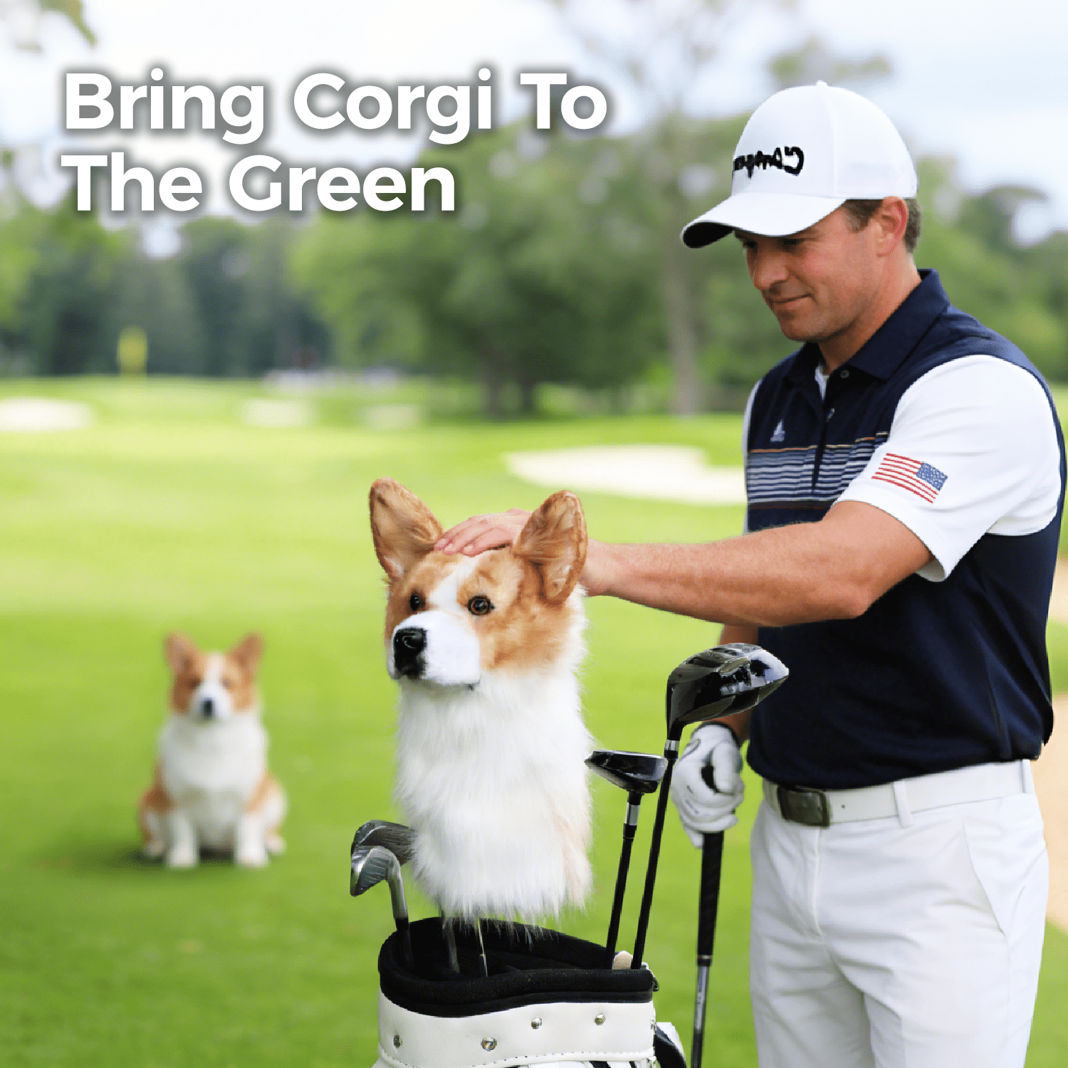 Corgi Golf Club Headcover, Dog Golf Driver & Woods Club Cover, Corgi Dog Golf Head Cover