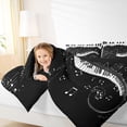 thumbnail image 4 of Manfei Musical Piano Bedding Comforter Set,Music Theme Twin Comforter Sets,Black Splash Ink Bedding Set For Kids,Ultra Soft Home Decor Reversible,2-Piece, 4 of 8