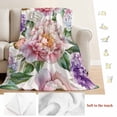 thumbnail image 5 of Pink Purple Hydrangea Blanket Soft Cozy Warm Throw Blanket for Couch, Plush Fuzzy Flannel Fleece Blankets for Sofa, Spring Pastoral Flowers Bed Blankets Lightweight Gifts for Women, 40"x60", 5 of 9