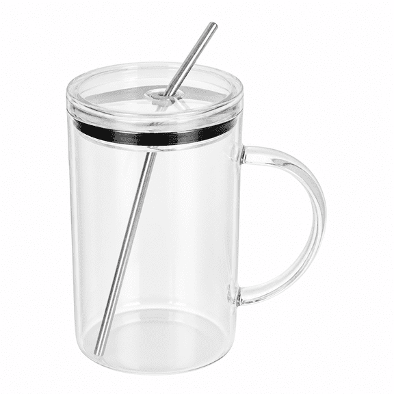 WAGVITA Large Glass Drinking Cup with Lid and Straw - 32Oz Capacity,For Home Drinkware,Kitchen Accessories,Dishwasher,Reusable Sustainable Cups Glass