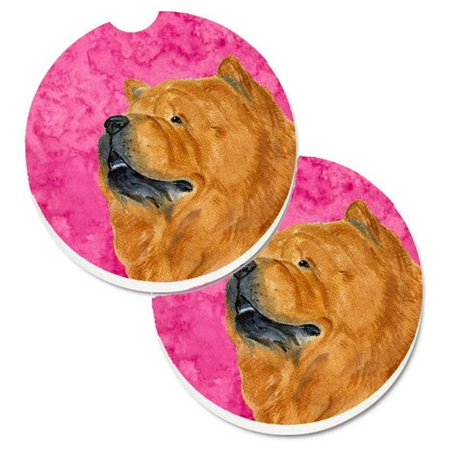 Chow Chow Rose Lot de 2 Tasses Porte-Voitures Coaster