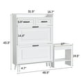 thumbnail image 6 of VEANERWOOD Shoe Storage Cabinet with 2 Flip Drawers, Wooden Shoe Rack with Removable Shoe Bench for Entryway, White, 6 of 8