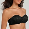 thumbnail image 4 of MELENECA Women's No Padding Sheer Lace Bandeau See-Through Minimizer Underwire Strapless Bras Black 36DD, 4 of 6