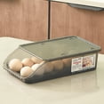 thumbnail image 1 of Caja de huevos rodante automática, deslizante, fácil de limpiar, soporte para huevos apilable, organizador de ahorro de espacio, almacenamiento Negro perfecl Titular de huevo, 1 of 8