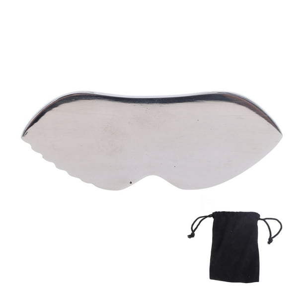Tabla de masaje Gua Sha Nikou con borde de peine de Acero inoxidable 304 10,5 cm