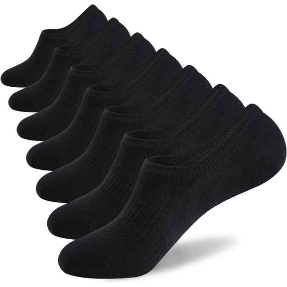 PUMIER No Show Socks Mens 7/8 Pair Cotton Thin Non Slip Low Cut Men Invisible Sock 6-8/9-11/12-14