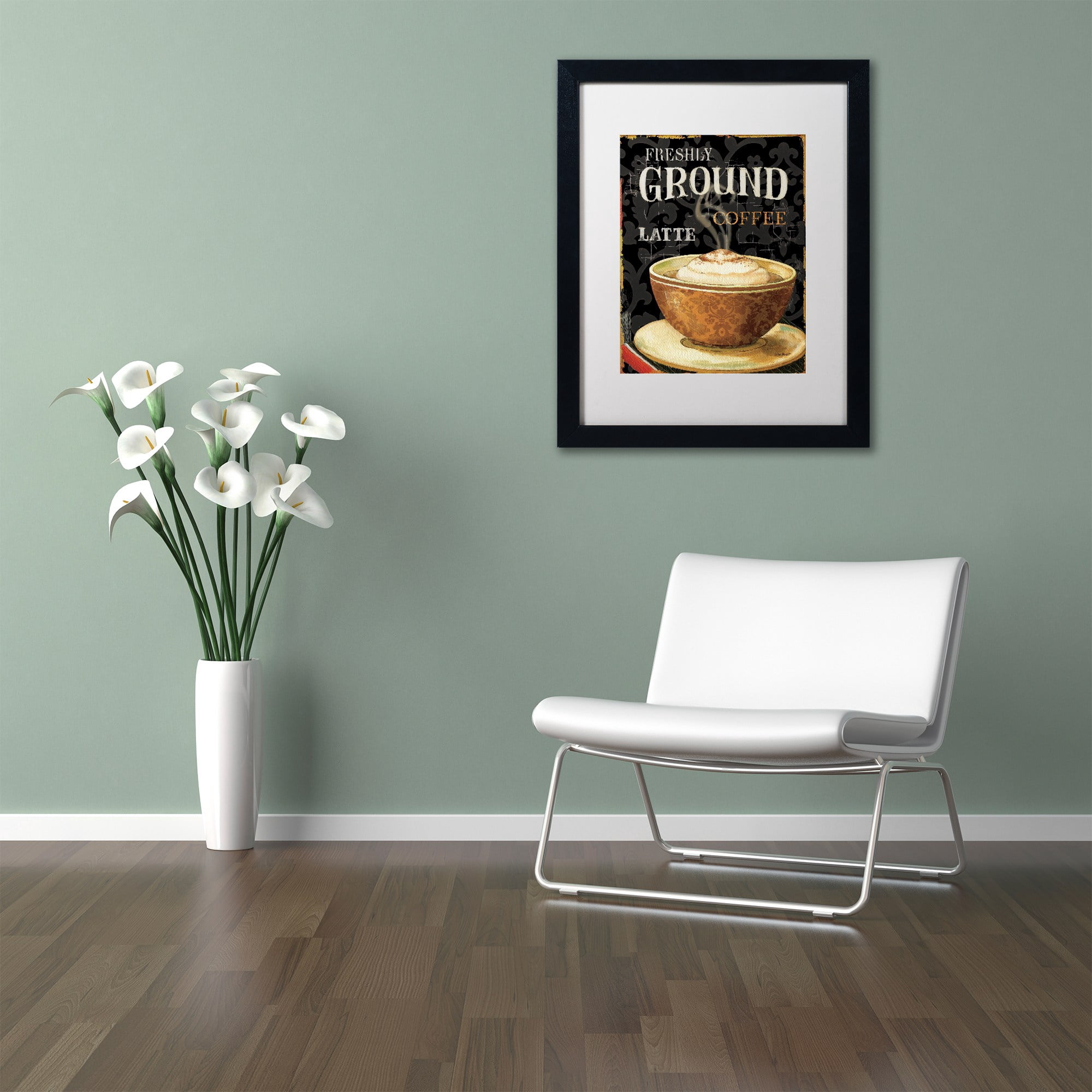 Trademark Fine Art "Today's Coffee II" Canvas Art by Lisa Audit, White Matte, Black Frame
