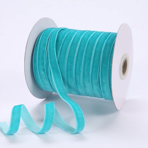 Namzi-b Vintage Velvet Ribbon, 0.39Inch X 50 Yards Christmas Ribbon for Gift Wrapping Holiday Floral Ribbon,Blue-A