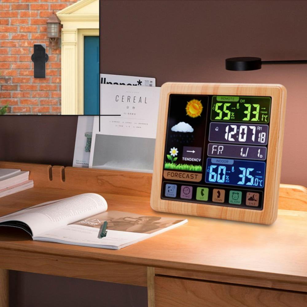 KEINXS Full Weather Clock Weather Station Indoor Outdoor Color Display Weather Atomic Clock