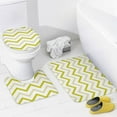 thumbnail image 4 of 4Pcs Hot Pink Chevron Pattern Shower Curtain Sets, Bathroom Set Decor with Non-Slip Bath Mat, Toilet Lid Rug and Contour Mat, 72 x 72inch, 4 of 8