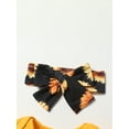 thumbnail image 5 of Aojekbee Baby Girls 3 Piece Outfit Sunflower Letter Print Short Sleeves Romper and Flare Pants Headband Summer Clothes, 5 of 10