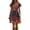 Navy, variant on Women’S Boho Floral Print V Neck Wrap Mini Dress, Short Flutter Sleeve Ruffle Hem A-Line Summer Casual Dress With Waist Tie, Lightweight Polyester Fabric, 1pc, Sizes S M L XL XXL XXXL