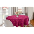 thumbnail image 1 of Spring Round Tablecloth, Powder Puff Flowers Blowing in the Wind Meadow Beauty Spring Beetles Motif, Circle Table Cloth Cover for Dining Room Kitchen Decor, 60", Magenta Vermilion, by Ambesonne, 1 of 1
