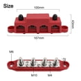 thumbnail image 2 of 12V 250A 4 Post Busbar Bus Bar Power Distribution Block W/ Cover 5/16" Red M8, 2 of 9