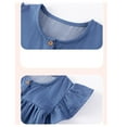 thumbnail image 5 of Emy Dola Toddler Girls Ruffle Sleeve Denim Dresses 2-7 Years Child Cotton Easter Summer Cartoon Appliques Sundress, 5 of 8
