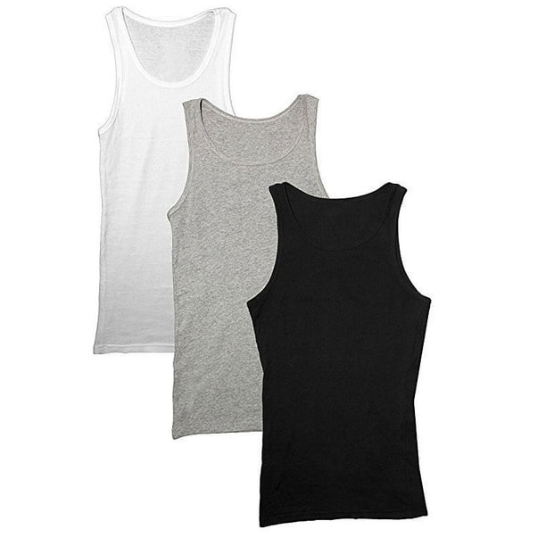 Emprella - Undershirts For Men Assorted 3 Pack Ribbed Tank Tops ...