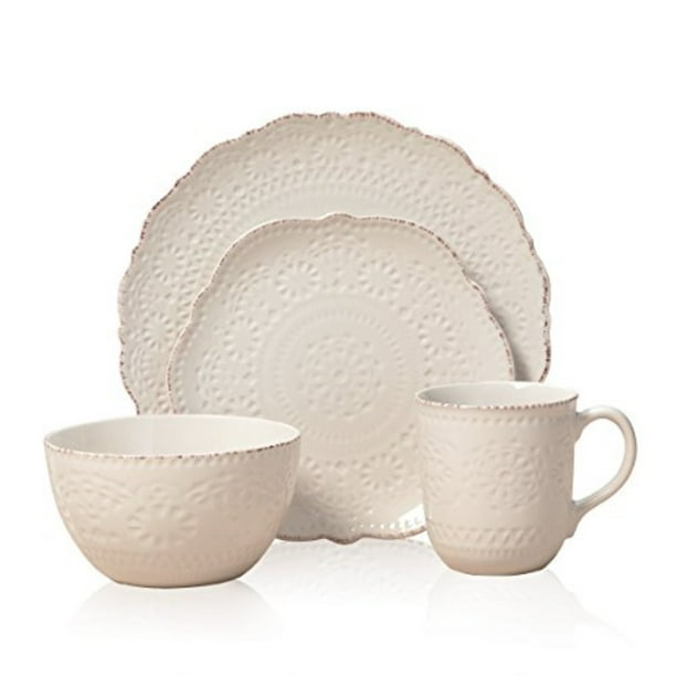 Pfaltzgraff 5143149 Chateau Cream 16Piece Stoneware Dinnerware Set