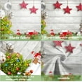 thumbnail image 5 of 13X6 ft White Wood Floor Christmas Garage Door Decoration Background Xmas Tree Christmas Balls Beautiful Snowflakes Decoration Backdrop Christmas Family Party Decoration Banner Cover, 5 of 5