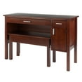 thumbnail image 3 of Emmett 2pc Desk with Bench Set in Walnut Finish, 3 of 6