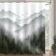 thumbnail image 1 of Cortina de ducha con diseño de bosque verde brumoso, árboles y montañas, impermeable, decorativa, moderna, con ganchos (Verde 2, 183 x 183 cm), 1 of 6