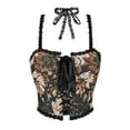 thumbnail image 5 of ANINEO Women Elegant Vintage Cap Sleeves Brocade Bustier Corset Tops, 5 of 5