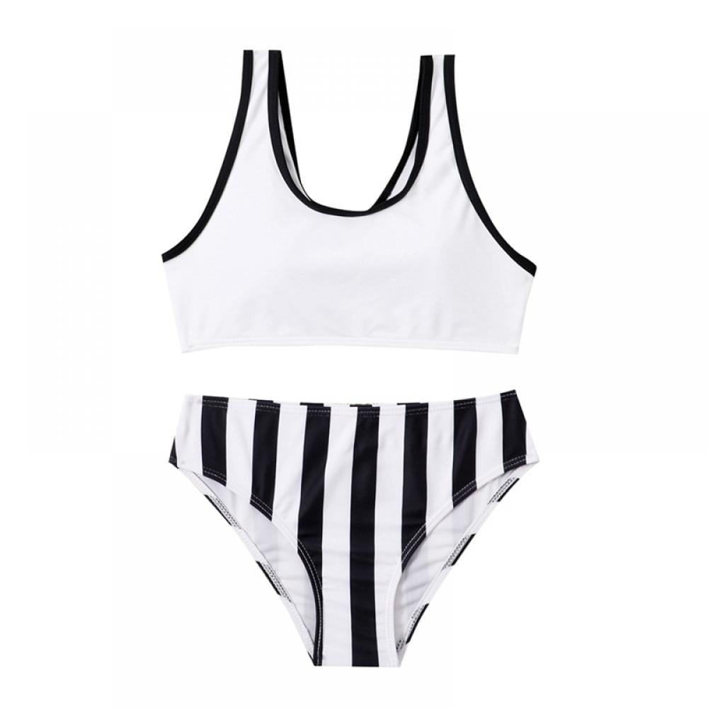 Child Girls Bikini Beach Swimwear 2 Piece Swimsuits Floral Printing Bathing Suits for 812 Years