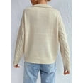 thumbnail image 6 of Womens Cable Knit Sweaters Long Sleeve V Neck Sweater Tops Casual Pullover -Shirts Fall Fashion Outfits  XL, 6 of 7