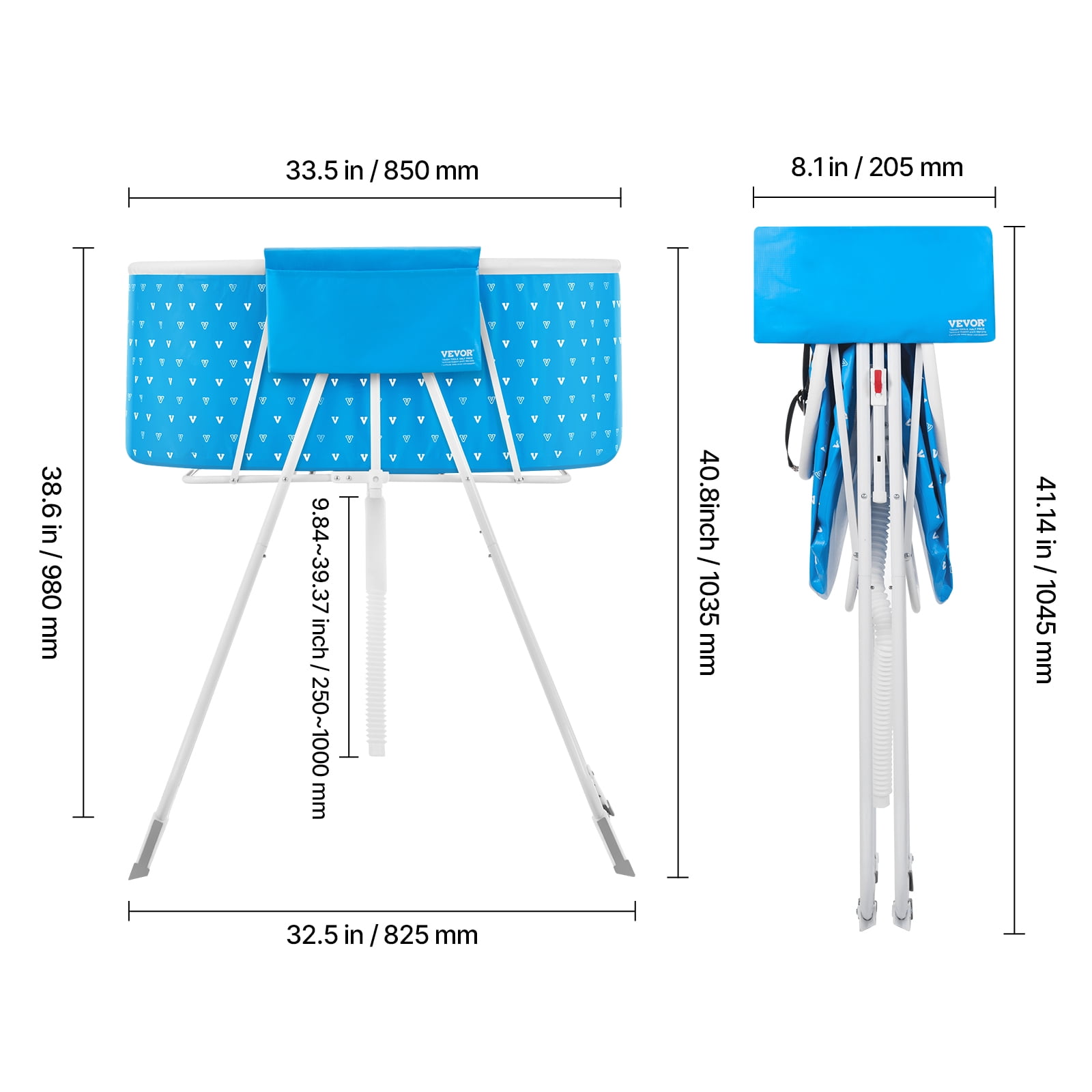 VEVOR Portable Dog Bathtub, Elevated & Foldable Space-saving Pet Shower Station with Quick Drainage, Bathing Tub, Washing & Grooming Small and Medium Size Dogs and Cats Indoor & Outdoor, Light Blue
