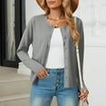 thumbnail image 5 of qucoqpe Women's Lightweight Button Down Cardigan Long Sleeve Casual Crew Neck Soft Knit Cardigan Sweater Tops for Women, 5 of 6