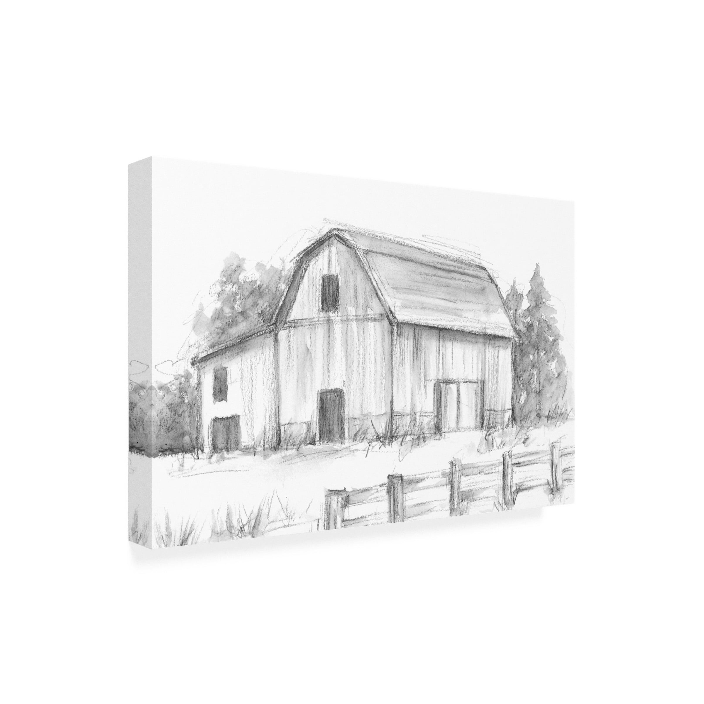 Ethan Harper 'Black and White Barn Study II' Canvas Art