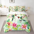 thumbnail image 2 of Castle Fairy Animal Green Hummingbird Twin Bedding Sets,Pink Flowers Bedding Comforter Set, 2 of 8