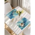 thumbnail image 5 of Turquoise Marble Placemats Set of 8, Modern Abstract Art Ombre Blue Placemats for Dining Table, Place Mats for Kitchen Tabletop, Waterproof Wipeable Dining Table Mats Set, 5 of 9