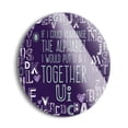 thumbnail image 2 of U & I Together Deep Violet Alphabet 24 inch Glass Round Wall Hanging Sign, 2 of 4