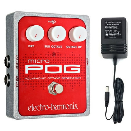 Electro-Harmonix MICRO POG Polyphonic Octave Generator Guitar Effects Pedal, 9.6DC-200 PSU