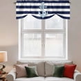 thumbnail image 3 of Tie Up Valances for Windows, Navy Blue Striped Adjustable Valance Curtains Window Treatment for Living Room/Bedroom, Blue Anchor Nautical Farmhouse Rod Pocket Kitchen Curtains & Drapes 42x12 Inch, 3 of 9