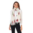 thumbnail image 2 of FORMRS Womens Scarf Winter Soft Long Big Warm Shawls Wrap Tassel Scarves, Beige Cherry, 2 of 9