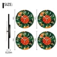 thumbnail image 2 of Round Analog Wall Clocks with Non-Ticking Sweep Movement,Battery Operated Clcoks Decorative for Home,Office-Orange Flowers And Green Leaves Pattern On Dark Background,(16inch), 2 of 4