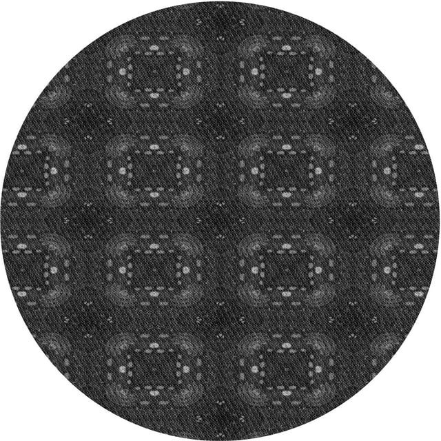 Ahgly Company Tapis d'Intérieur Lavable en Machine Carré Transitionnel Gris Minuit, 3 Pieds Carré