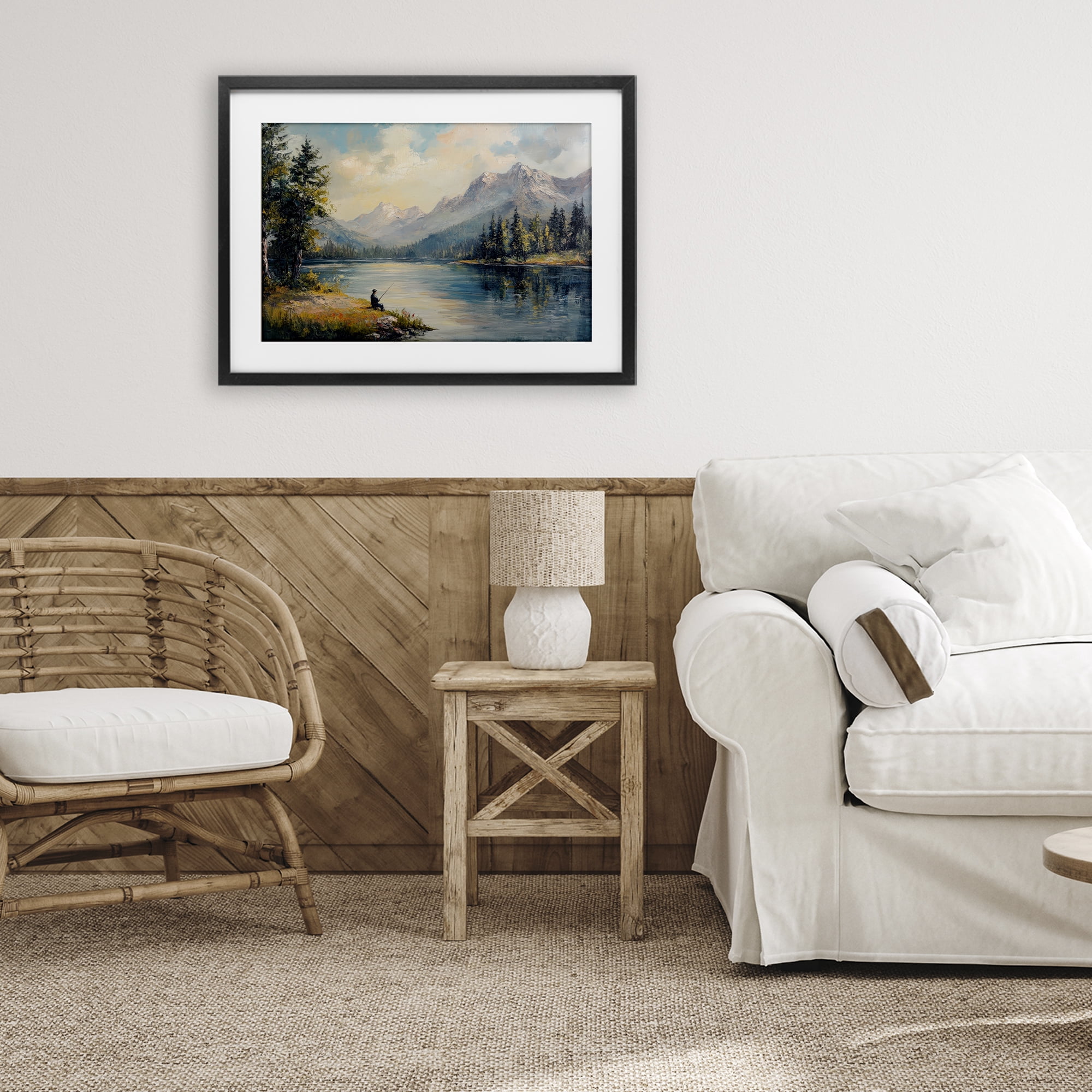 Stupell Industries Secret Fishing Spot Black Framed Print Under Glass, design by Petal Prints Design