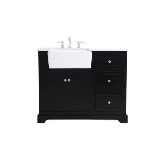 Elegant Decor Franklin 42" Wood Single Bathroom Vanity in Black